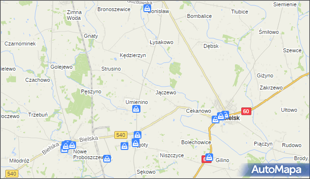 mapa Jączewo, Jączewo na mapie Targeo