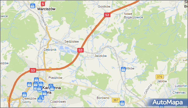 mapa Jaczków, Jaczków na mapie Targeo