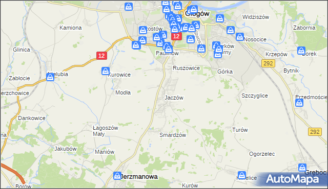 mapa Jaczów, Jaczów na mapie Targeo