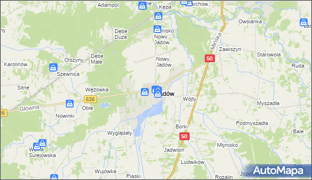 mapa Jadów, Jadów na mapie Targeo