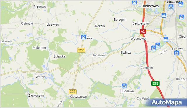 mapa Jagatowo, Jagatowo na mapie Targeo