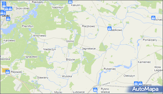 mapa Jagniewice, Jagniewice na mapie Targeo