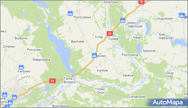 mapa Jajkowo, Jajkowo na mapie Targeo