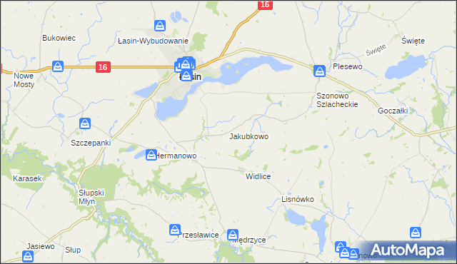 mapa Jakubkowo gmina Łasin, Jakubkowo gmina Łasin na mapie Targeo