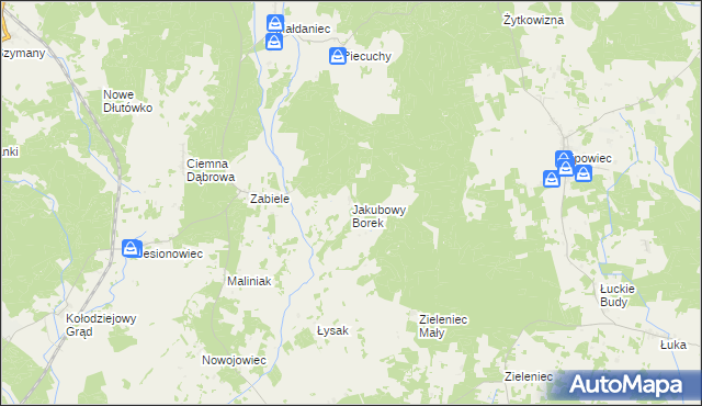 mapa Jakubowy Borek, Jakubowy Borek na mapie Targeo