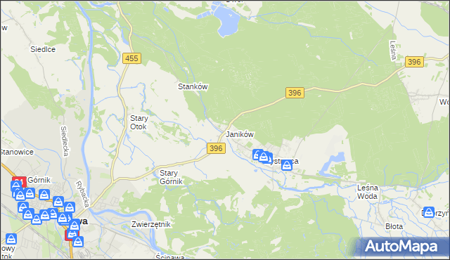 mapa Janików gmina Oława, Janików gmina Oława na mapie Targeo