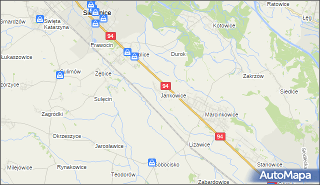 mapa Jankowice gmina Oława, Jankowice gmina Oława na mapie Targeo