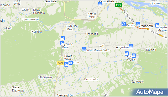 mapa Janów-Mikołajówka, Janów-Mikołajówka na mapie Targeo