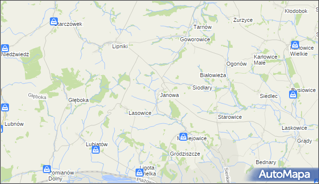 mapa Janowa gmina Otmuchów, Janowa gmina Otmuchów na mapie Targeo