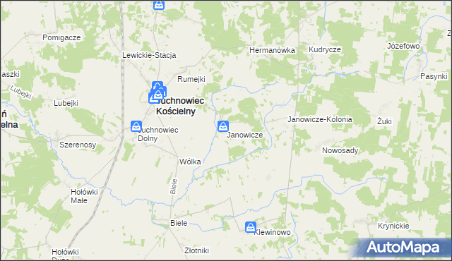 mapa Janowicze, Janowicze na mapie Targeo