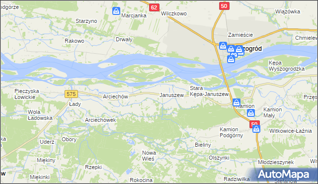 mapa Januszew, Januszew na mapie Targeo