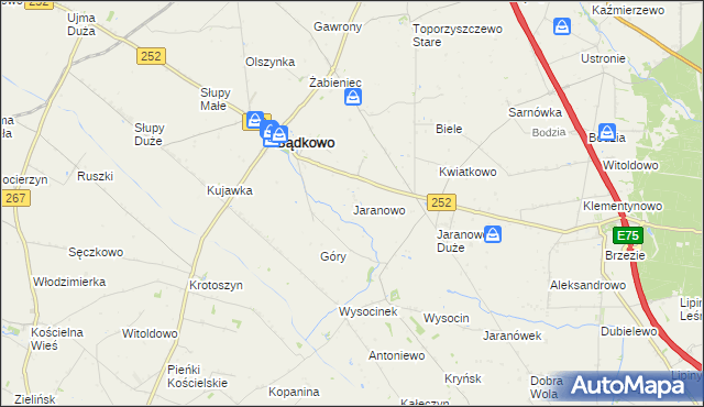 mapa Jaranowo, Jaranowo na mapie Targeo