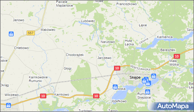 mapa Jarczewo, Jarczewo na mapie Targeo