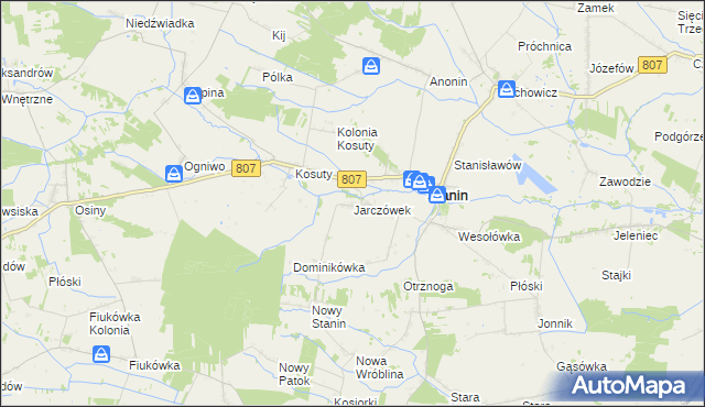 mapa Jarczówek, Jarczówek na mapie Targeo