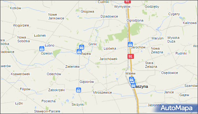 mapa Jarochówek, Jarochówek na mapie Targeo