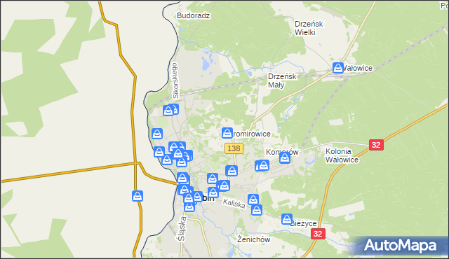 mapa Jaromirowice, Jaromirowice na mapie Targeo