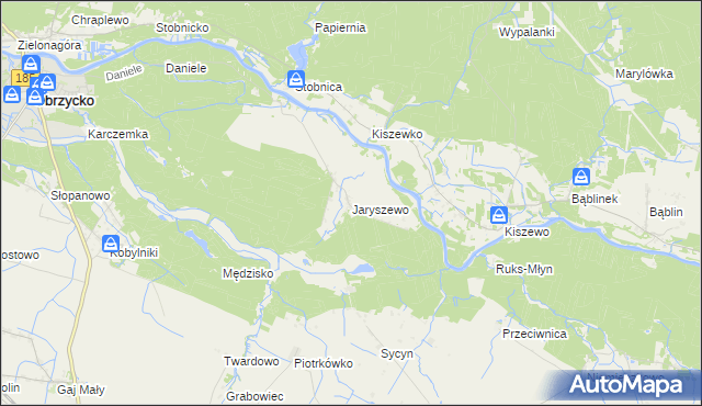 mapa Jaryszewo, Jaryszewo na mapie Targeo