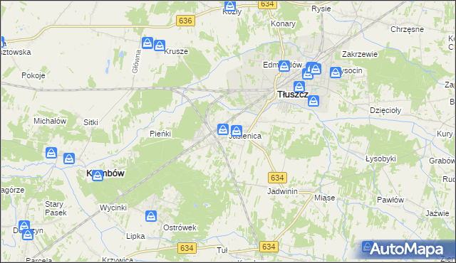 mapa Jasienica gmina Tłuszcz, Jasienica gmina Tłuszcz na mapie Targeo