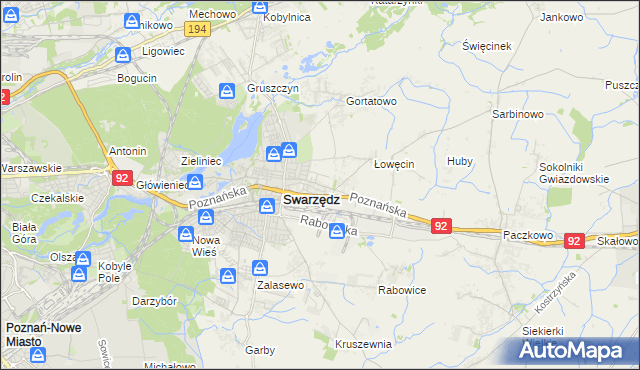 mapa Jasin gmina Swarzędz, Jasin gmina Swarzędz na mapie Targeo