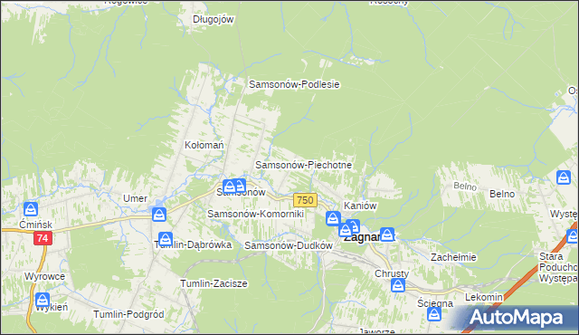 mapa Jasiów, Jasiów na mapie Targeo