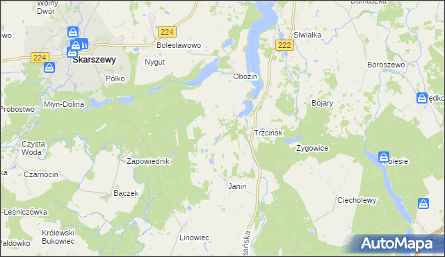 mapa Jastrzębie Skarszewskie, Jastrzębie Skarszewskie na mapie Targeo