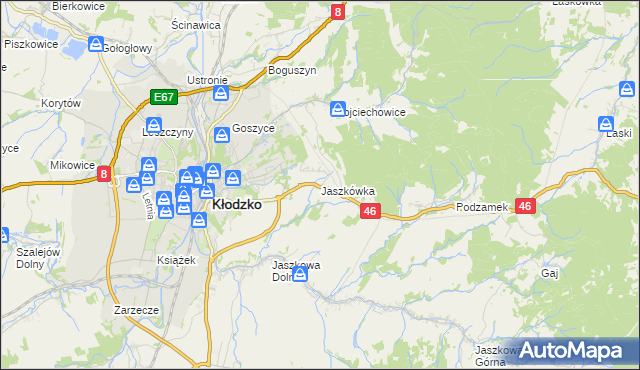 mapa Jaszkówka, Jaszkówka na mapie Targeo