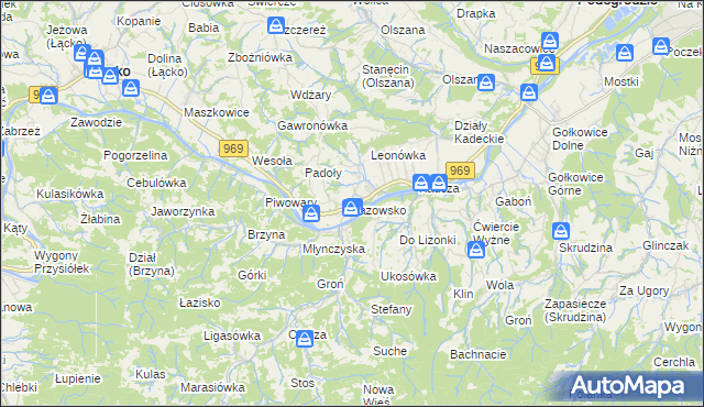 mapa Jazowsko, Jazowsko na mapie Targeo