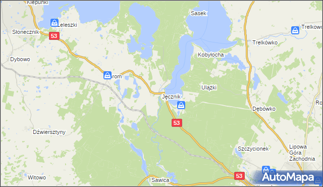mapa Jęcznik, Jęcznik na mapie Targeo