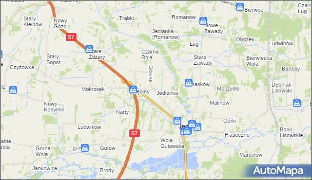 mapa Jedlanka gmina Jedlińsk, Jedlanka gmina Jedlińsk na mapie Targeo