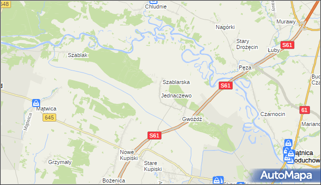 mapa Jednaczewo, Jednaczewo na mapie Targeo