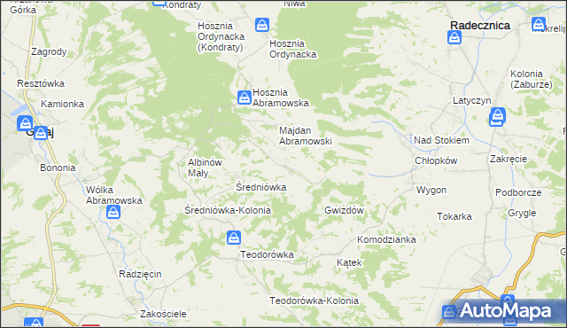 mapa Jędrzejówka gmina Goraj, Jędrzejówka gmina Goraj na mapie Targeo