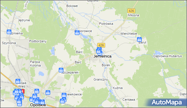 mapa Jemielnica, Jemielnica na mapie Targeo