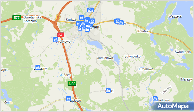 mapa Jemiołowo, Jemiołowo na mapie Targeo