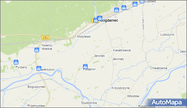mapa Jeninek, Jeninek na mapie Targeo