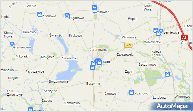 mapa Jerzewo gmina Choceń, Jerzewo gmina Choceń na mapie Targeo