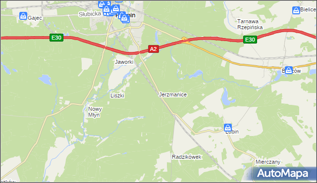 mapa Jerzmanice, Jerzmanice na mapie Targeo