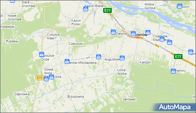 mapa Jesionka gmina Czosnów, Jesionka gmina Czosnów na mapie Targeo