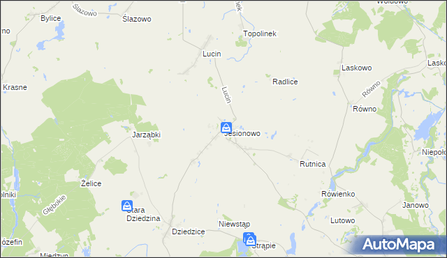 mapa Jesionowo gmina Przelewice, Jesionowo gmina Przelewice na mapie Targeo