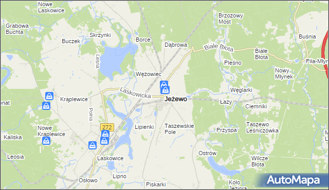 mapa Jeżewo powiat świecki, Jeżewo powiat świecki na mapie Targeo
