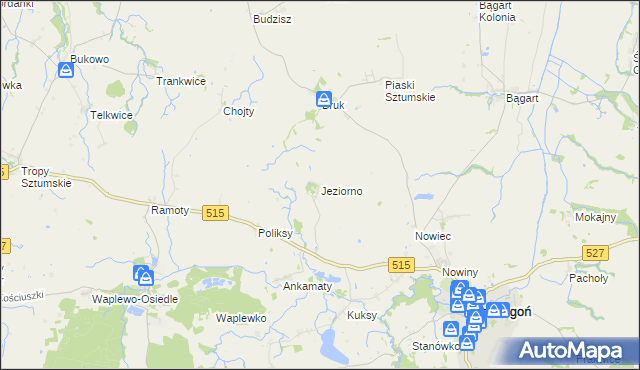 mapa Jeziorno gmina Dzierzgoń, Jeziorno gmina Dzierzgoń na mapie Targeo