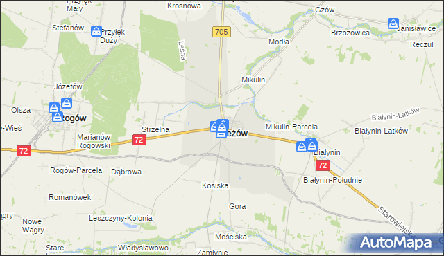 mapa Jeżów powiat brzeziński, Jeżów powiat brzeziński na mapie Targeo