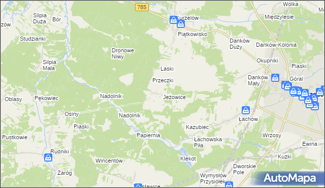 mapa Jeżowice, Jeżowice na mapie Targeo
