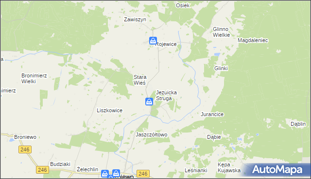 mapa Jezuicka Struga, Jezuicka Struga na mapie Targeo