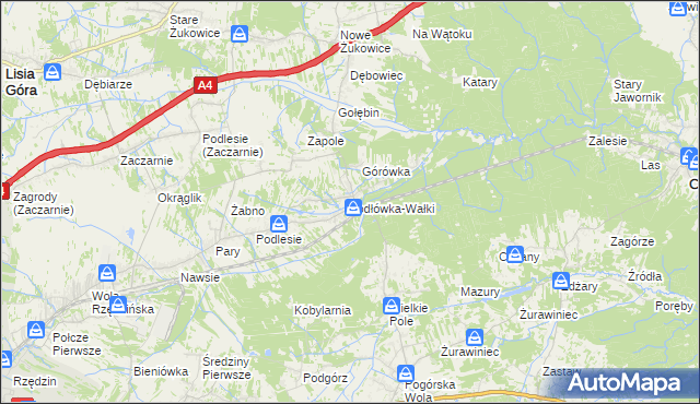 mapa Jodłówka-Wałki, Jodłówka-Wałki na mapie Targeo