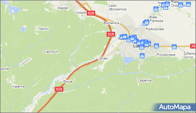 mapa Jonaki, Jonaki na mapie Targeo