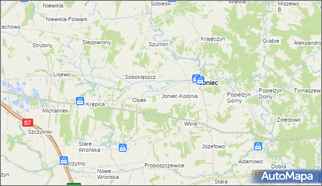 mapa Joniec-Kolonia, Joniec-Kolonia na mapie Targeo