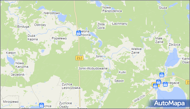 mapa Jonki, Jonki na mapie Targeo