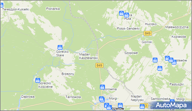 mapa Józefów Roztoczański, Józefów Roztoczański na mapie Targeo