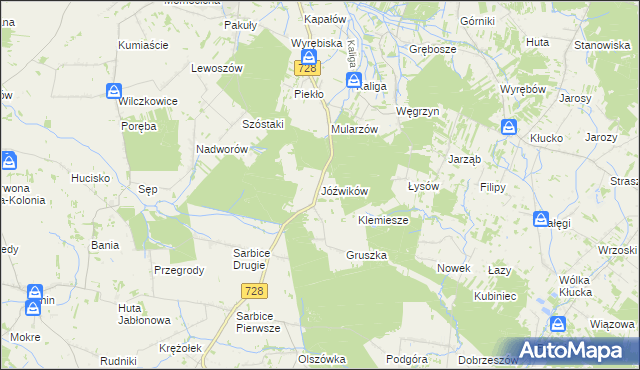 mapa Jóźwików, Jóźwików na mapie Targeo