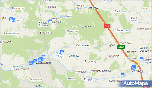 mapa Kacprówek, Kacprówek na mapie Targeo